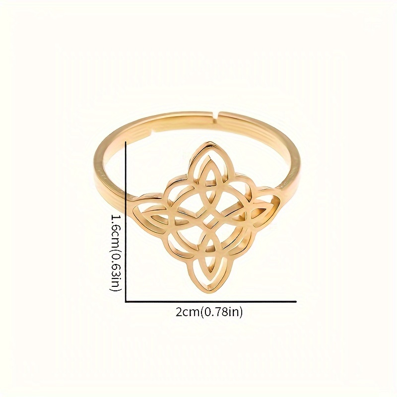 Stainless Steel Witch Knot Adjustable Ring for Halloween